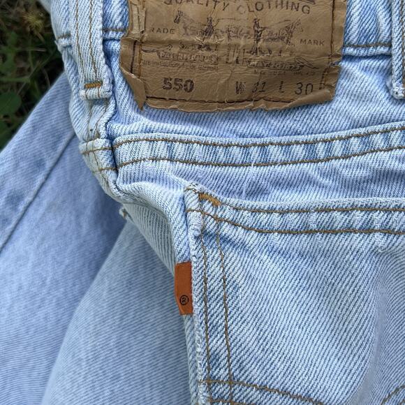 VTG Levi's 550 31x30 Blue Faded Made in USA Orange Tab 1993 Grunge Skater Taper - Picture 6 of 10